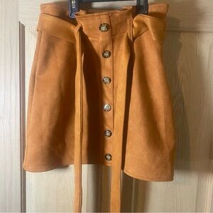 Elegant Tan Mini Skirt